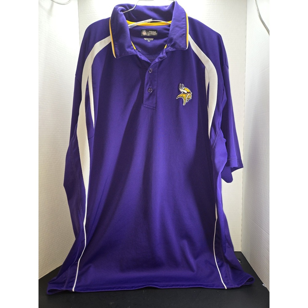 Nwt Minnesota Vikings Polo Shirt Mens XXL NFL Apparel  Gold/Purple